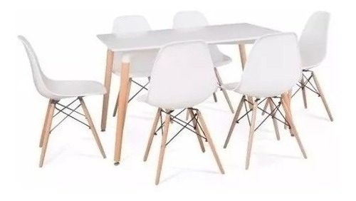 Juego De Mesa Eames 120x80 + 6 Sillas Eames Baires4