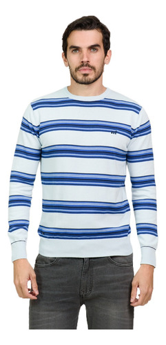 Sweater Pullover Rayado Algodón Moda Hombre Mistral 40051-3