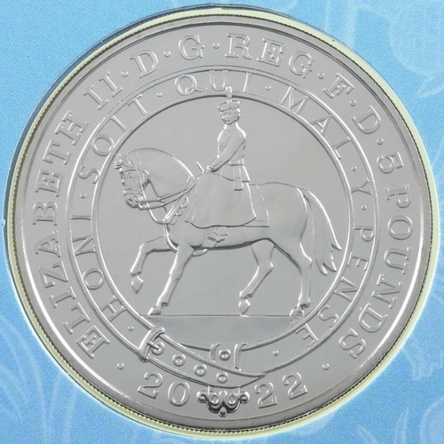 Moeda Oficial 2022 Jubileu Platina Rainha Lacrada - Encarte