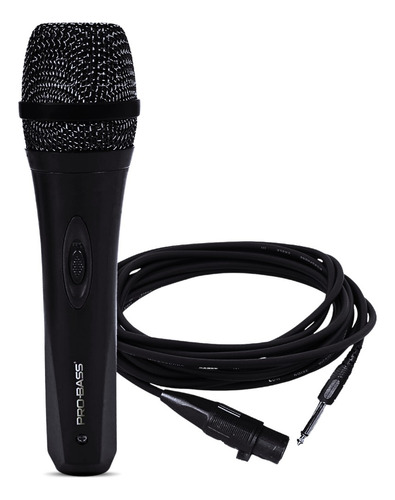 Microfone Vocal De Mão C/ Fio Promic500 Pro Bass