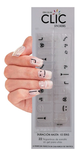 Stickers Autoadhesivos Para Uñas Marca Clic - Azul Traslúcido