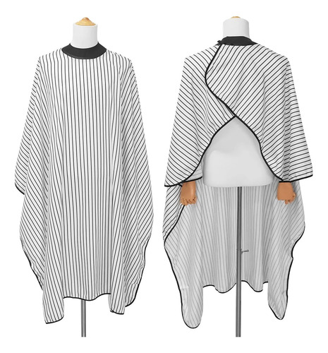 Baberos Barber White Con Cuello De Silicona A Rayas