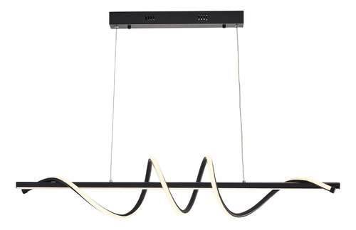 Lustre Pendente Led 45w 3 Em 1 Moderno Sala Quarto Preto