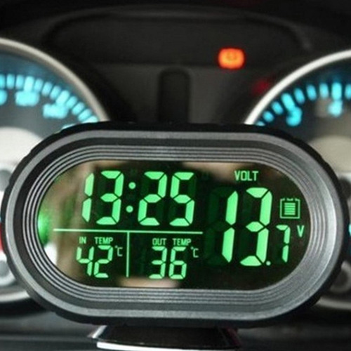 Reloj Digital Con Termómetro De Coche Dc 12 V, Reloj Led Par