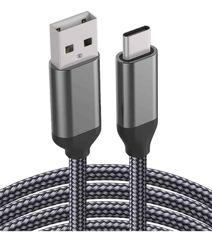 Cable Cargador Usb Tipo C De 15 Pies, Extralargo, De Nylon,