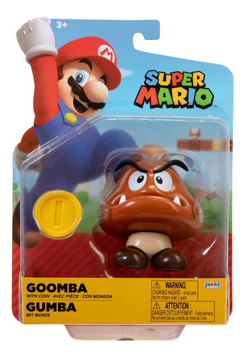  Super Mario® Figura Articulada.-goomba Con Moneda Original 