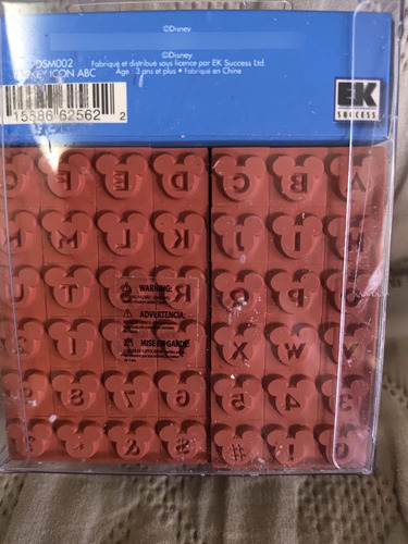 Kit Carimbos Disney Mickey Mouse Letras Números Original Azul Bege