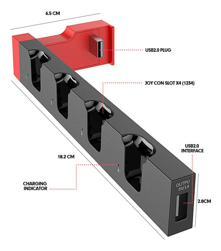 Base De Carga Para Switch Joy-cons, Estación De Carga.