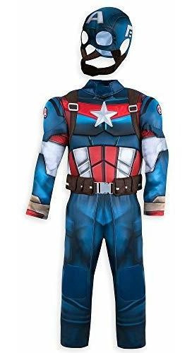 Disfraz De Marvel Captain America Para Niños Azul