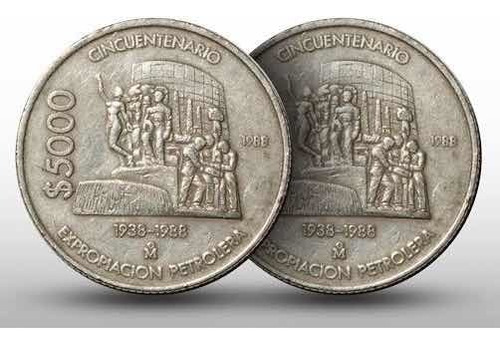 Moneda De 5000 Pesos Viejos, Cincuentenario De Plata 1988