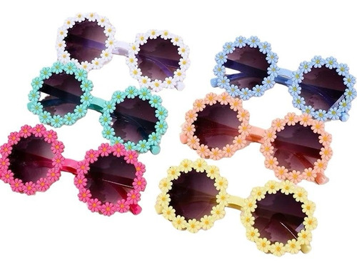 Lentes Gafas De Sol Infantiles Flores Cute Moda Redondo 054