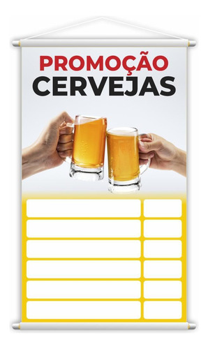 Banner Cervejas Tabela Preços Bebidas Grande