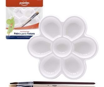 Imagen 1 de 1 de Paleta Plástica Para Pintura +2 Pinceles Pointer Mayor Y Det
