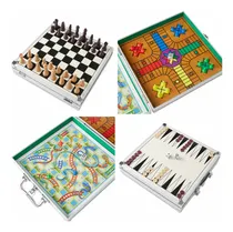 Comprar Juego De Juegos De Mesa 4 En 1: Ajedrez, Ludo, Backgammon, S