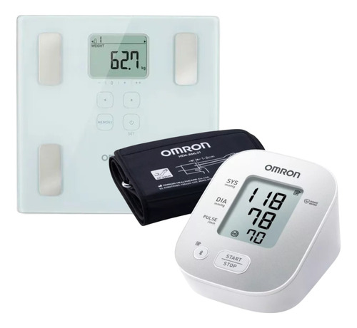 Combo Omron Balanza Digital Hbf 226 + Tensiómetro Hem 7144t2