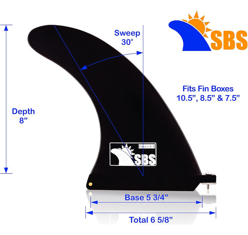 Aletas 8 Para Longboard, Surf Y Paddleboard