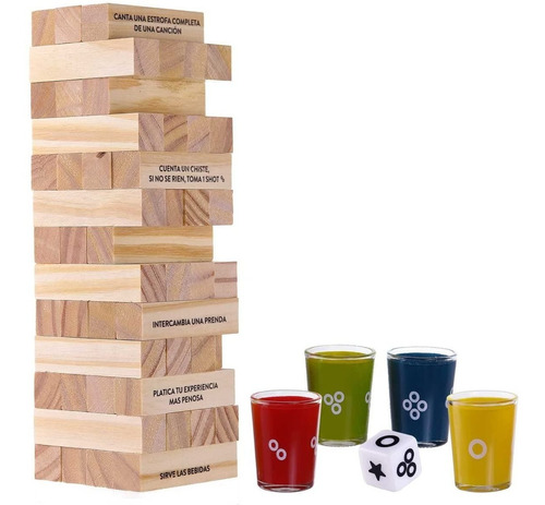Torre Del Beber Bloques De Madera Con Shots De Castigo +18