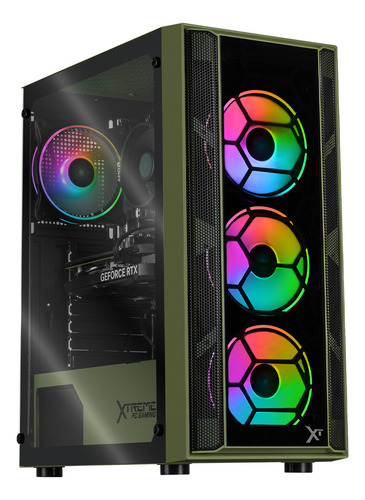 Xtreme Pc Gaming Geforce Rtx 4060 Amd Ryzen 7 5700 32gb Ssd 1tb Wifi Kronos Dark Green