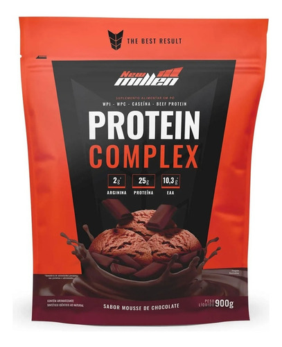 Suplemento em pó New Millen  Premium Protein Complex proteínas Protein Complex sabor  mousse de chocolate em sachê de 900g