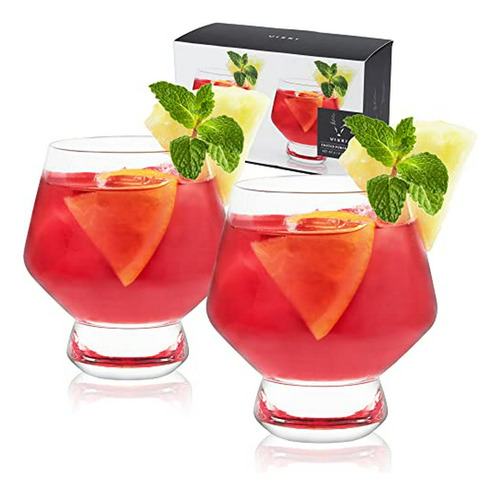 Set De 2 Copas De Ponche De Cristal Viski Raye - Premium Tra