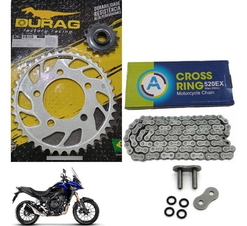 Kit Relação Cb 500x Corrente Kmc Ex Com Retentor 2024