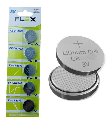Bateria Tipo Cédula Moeda 3v Flex Cartela Com 5 Unid