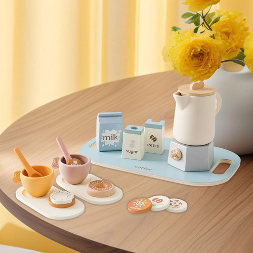 Juego De Fiesta De Té De Madera Para Niñas Pequeñas,