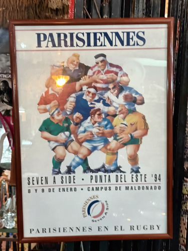 Poster Cigarrillos Parisiennes Rugby Año 1994 Cuadro Origina