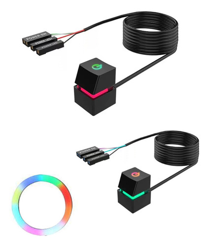 Boton Power Extensor 2 Metr Encendido Mecanico Rgb Pc Gamer