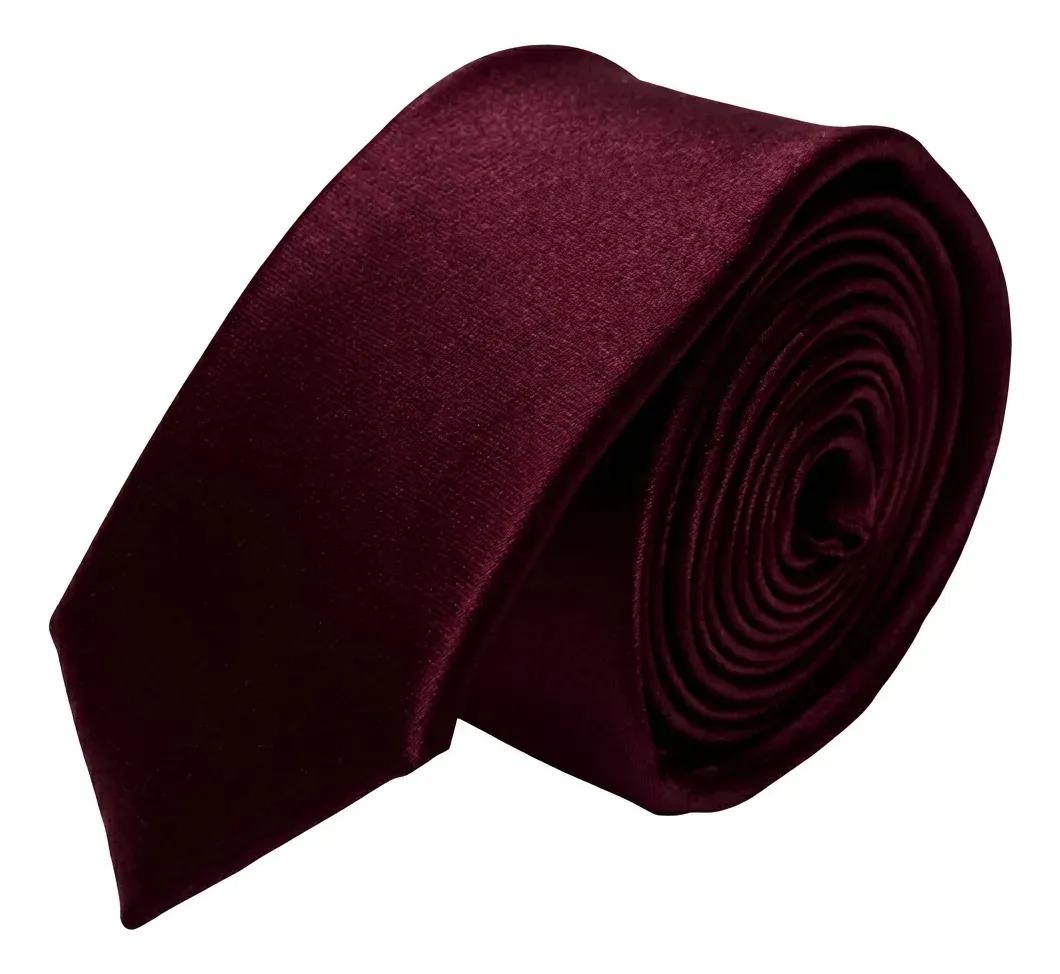 Corbata Argento Practico De Raso Lisa Color Brillosa Borravino