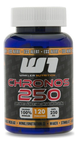 Cafeína 250mg Chronos 120 Cápsulas  Winkler Nutrition Sabor Sin Sabor