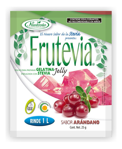 Gelatina Frutevia Jelly Sabor Arándano 25g (48 Pack)