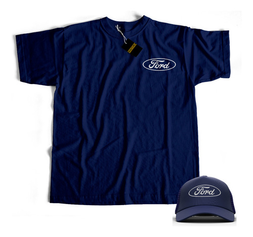 Combo Remera Mas Gorra Logo Ford - 100 % Algodon 