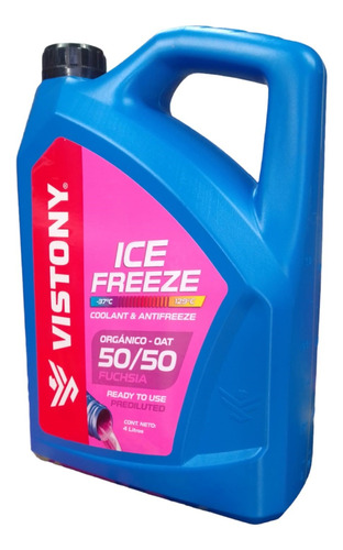 Refrigerante Anticongelante Vistony 50/50 Rosado 4litros Color Rosa