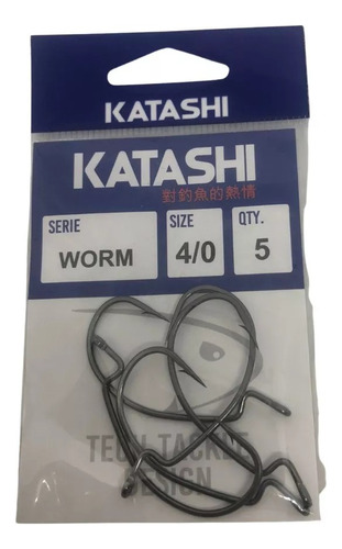 Anzuelo Tech Katashi Worm Offset N 4/0 X5 Ideal Señuelo Goma