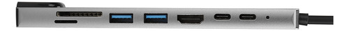 Hub 8 Em 1 Usb C Para Tipo C 3 Estação Dock Usb 3.0 Rj45