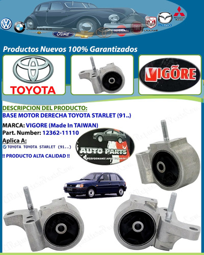 Base Motor Derecha Toyota Starlet (91..)