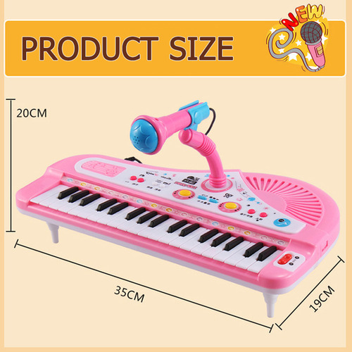 Piano Electrónico 37 Teclas Con Micrófono Para Niños.niñas