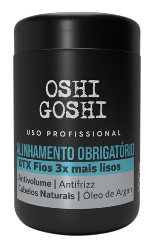 Creme B-tox Tratamento Redutor Capilar Antivolume Antifrizz Oshi Goshi Alisamento Alinhamento Obrigatório Hidratação 3x Mais Liso 100g Brilho Maciez Óleo Argan Orgânico Vegano