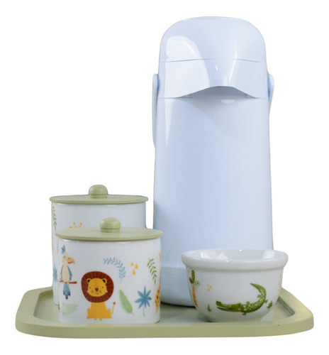 Kit Higiene Porcelana Maternidade Bebê Safari Banho Cuidados