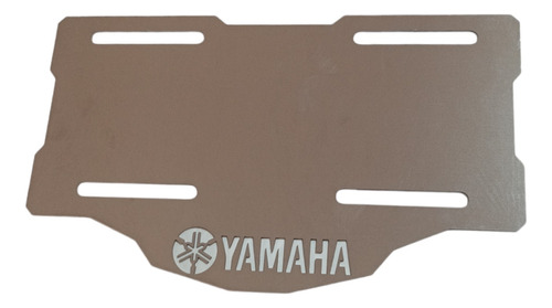 Porta Placa  Acero Inoxidable Emblema Yamaha