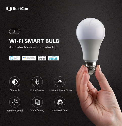 Broadlink Luz Inteligente Bestcon Lb1 Dimmer Lâmpada Led Con