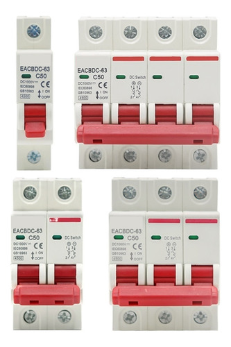 Dc 1000v 1p 2p 3p 4psolar Mini Disyuntor Interruptor De