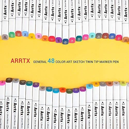 Arrtx Marcadores De Punta Doble Base 48 Colores De Alcohol,