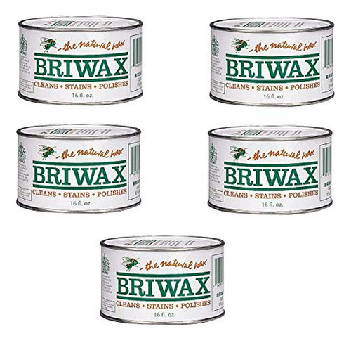 Encerado De Muebles Briwax Transparente (paquete De Cinco)