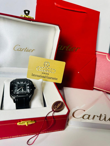 Reloj Cartier Automático Negro Fullset Para Hombre