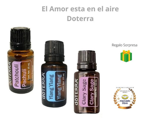 Pachulí + Ylang Ylang + Clary Sage Doterra 15ml Aceites E.