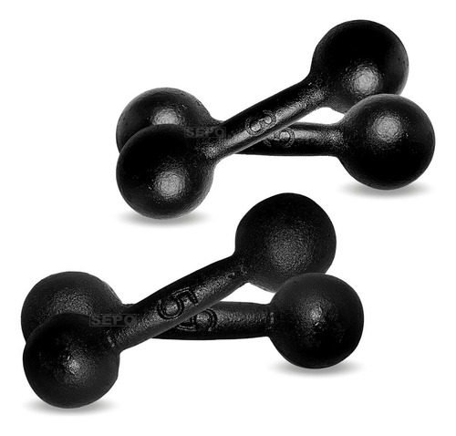 Kit 4 Halteres Redondo Bola De Ferro Pares De 3kg E 5kg