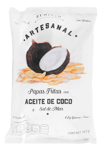 Papas Fritas Zumitan Artesanal Con Aceite De Coco Y Sal De Mar De 142g