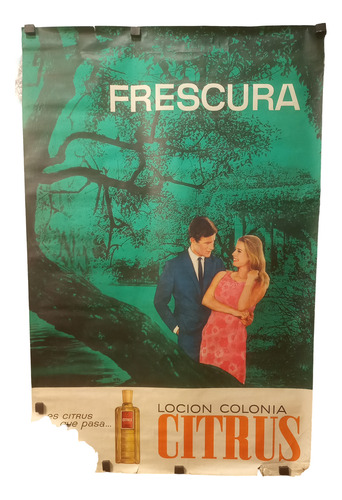 Antiguo Afiche Publicitario De Loción Colonia Nantes 118 (Usado)